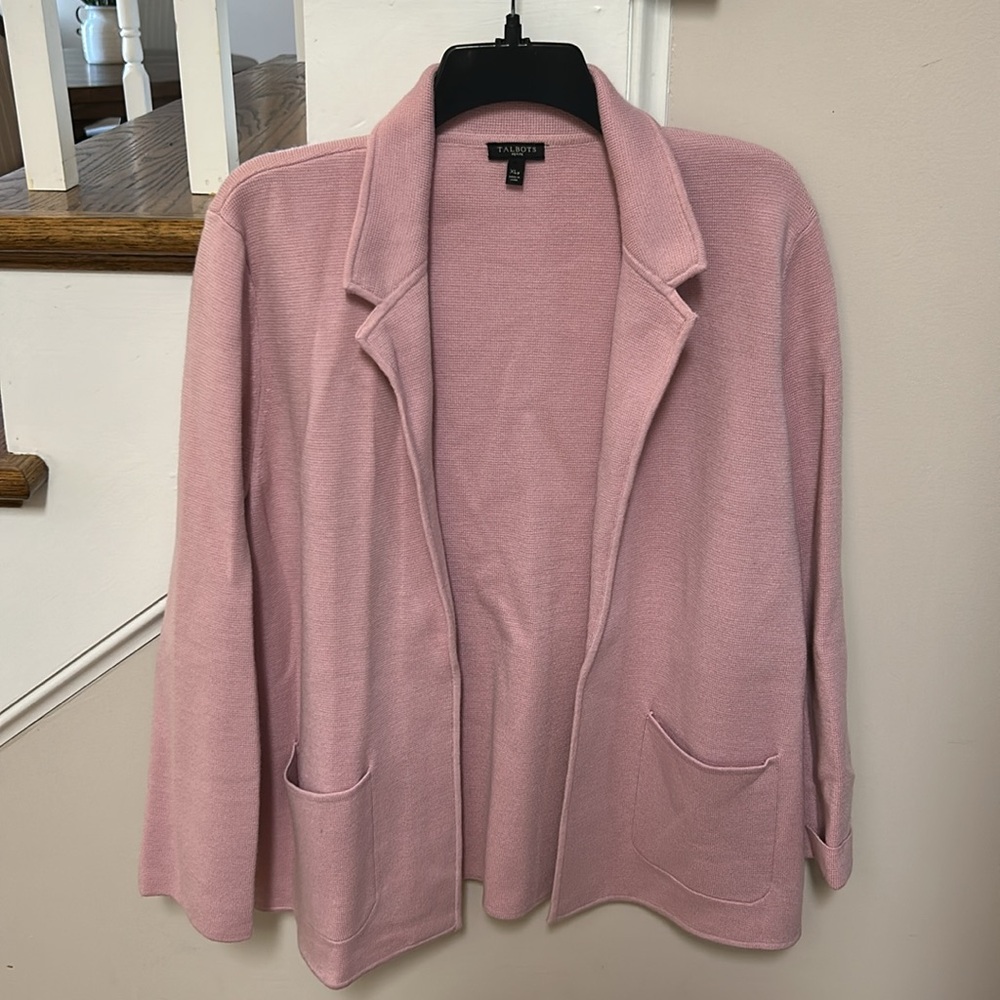 Talbots 🎊Host Pick🎉 Light Pink open cardigan blazer like new - Picture 4 of 16